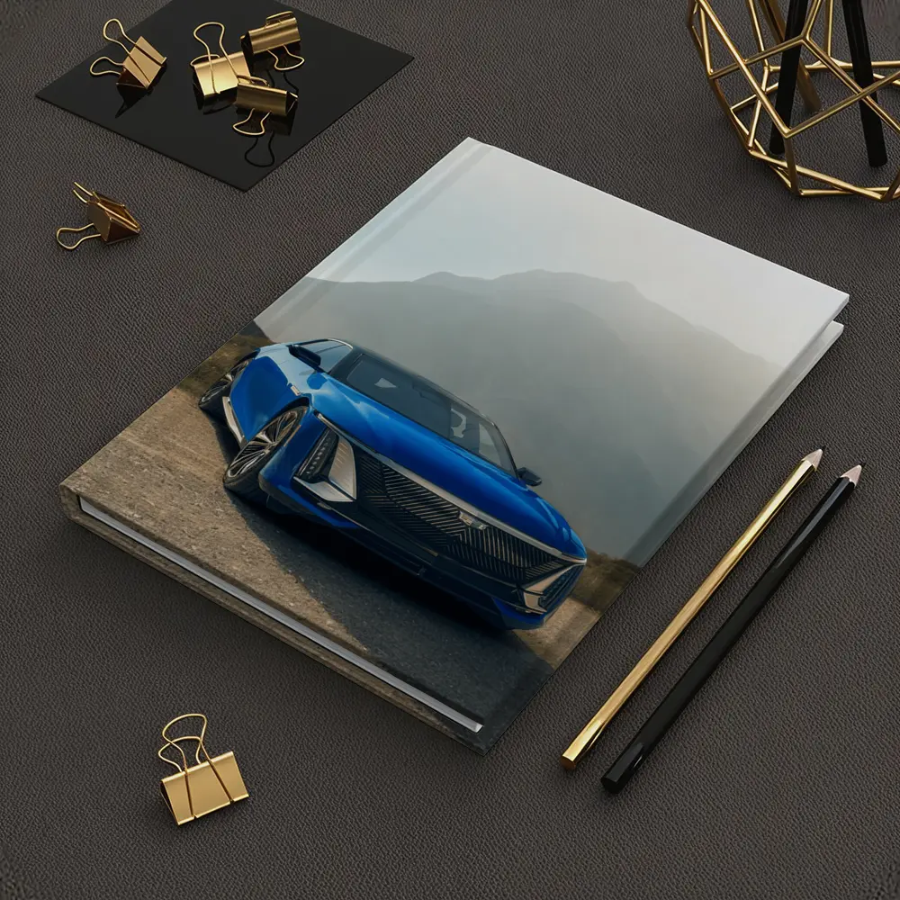 Cadillac Celestiq Blue Mountain Landscape Art – Notebooks