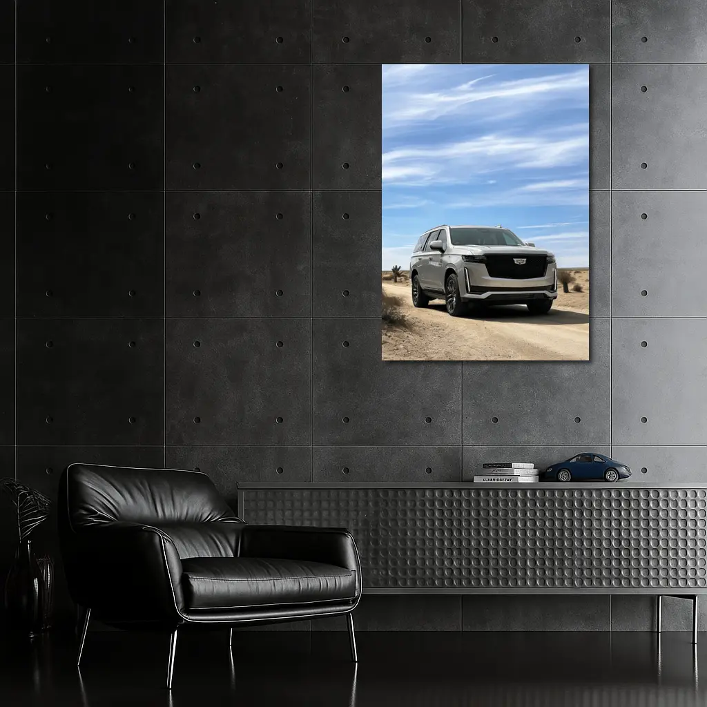 Cadillac Escalade Desert Road Blue Sky – Wall Art