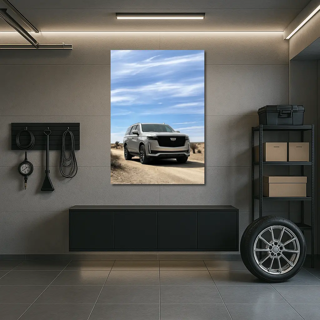 Cadillac Escalade Desert Road Blue Sky – Wall Art