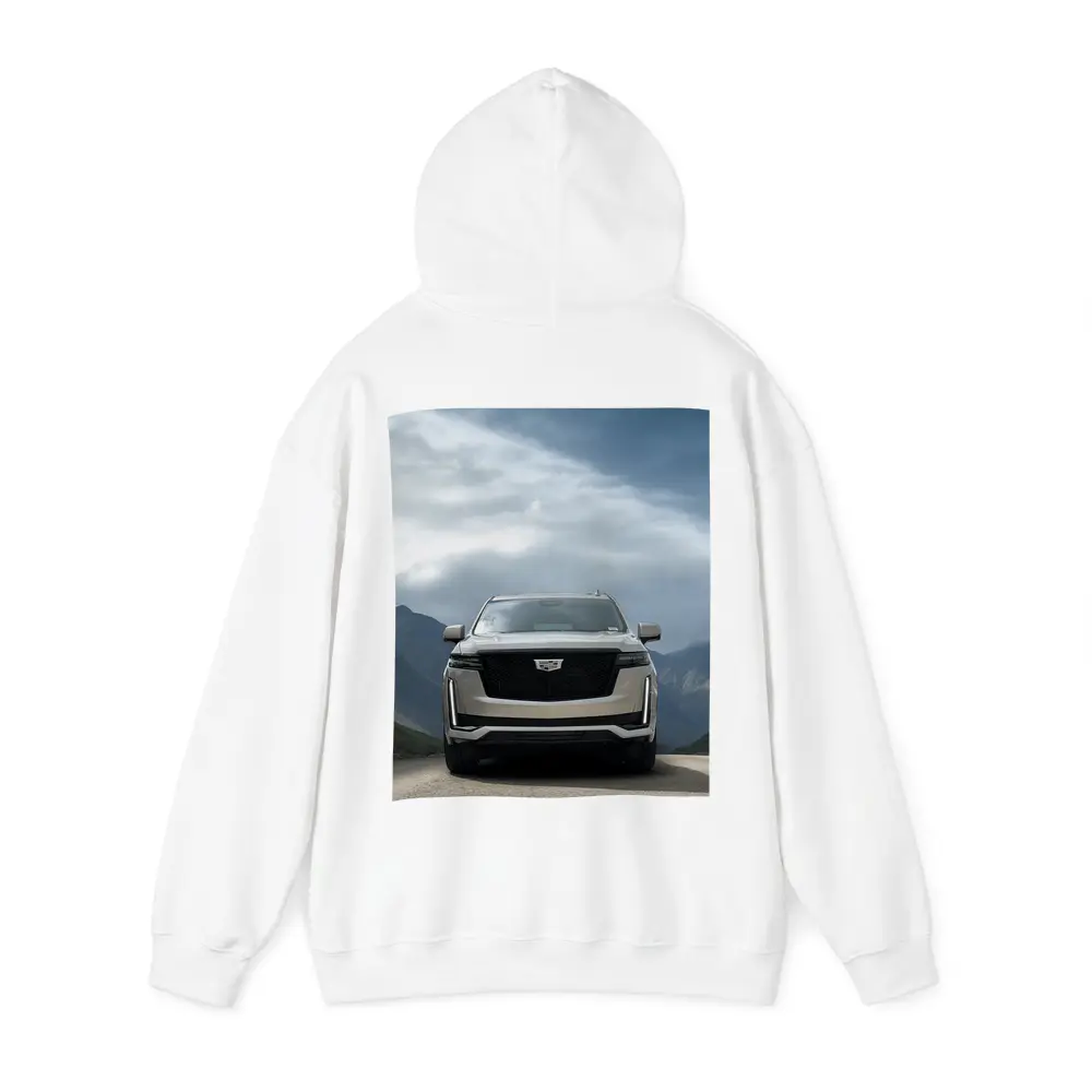 Cadillac Escalade Front View Mountain Road – Hoodies