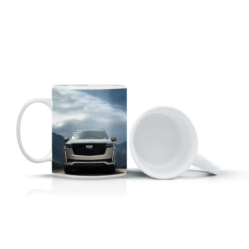 Cadillac Escalade Front View Mountain Road – Mugs
