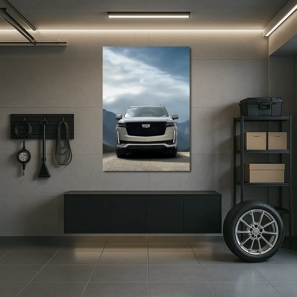 Cadillac Escalade Front View Mountain Road – Wall Art