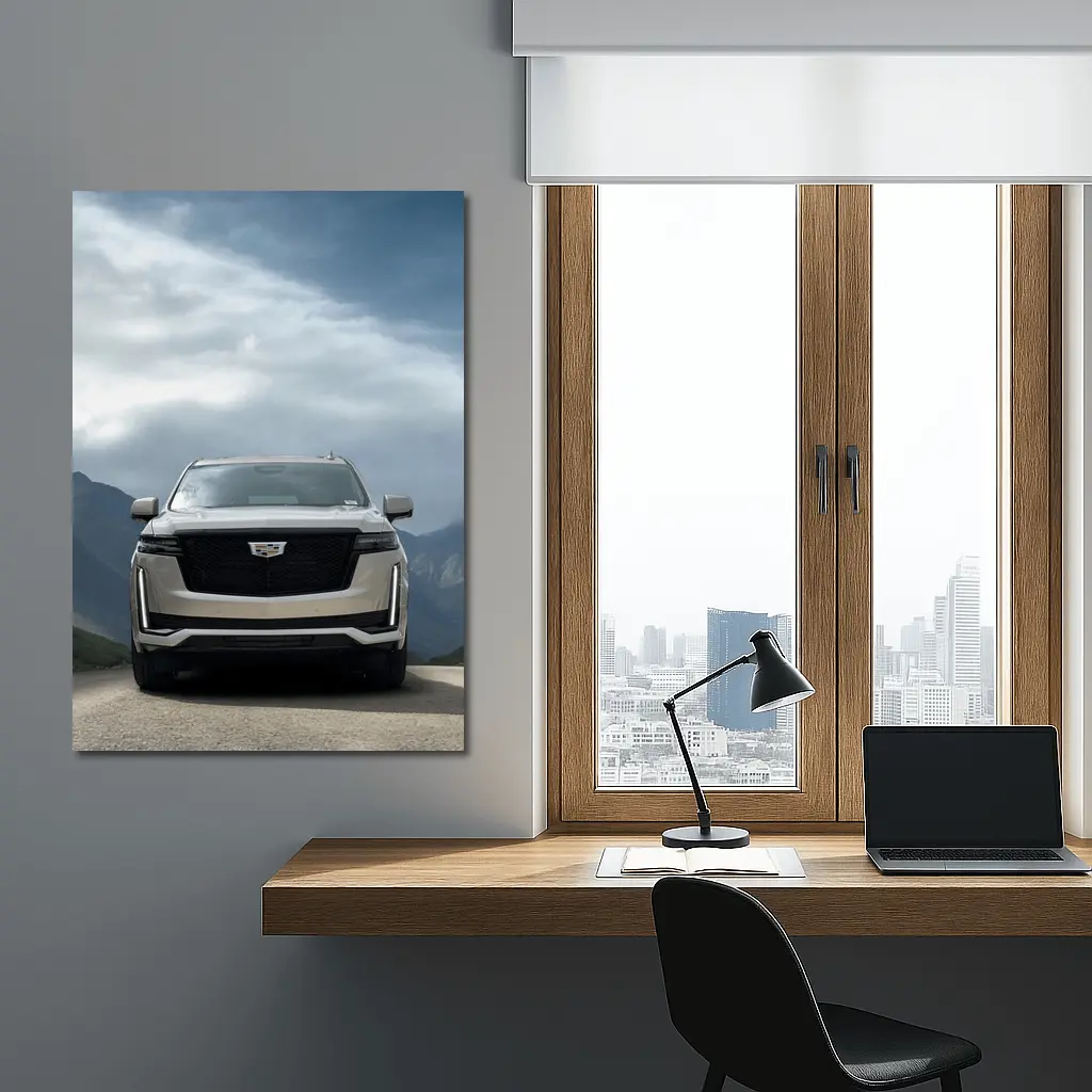 Cadillac Escalade Front View Mountain Road – Wall Art