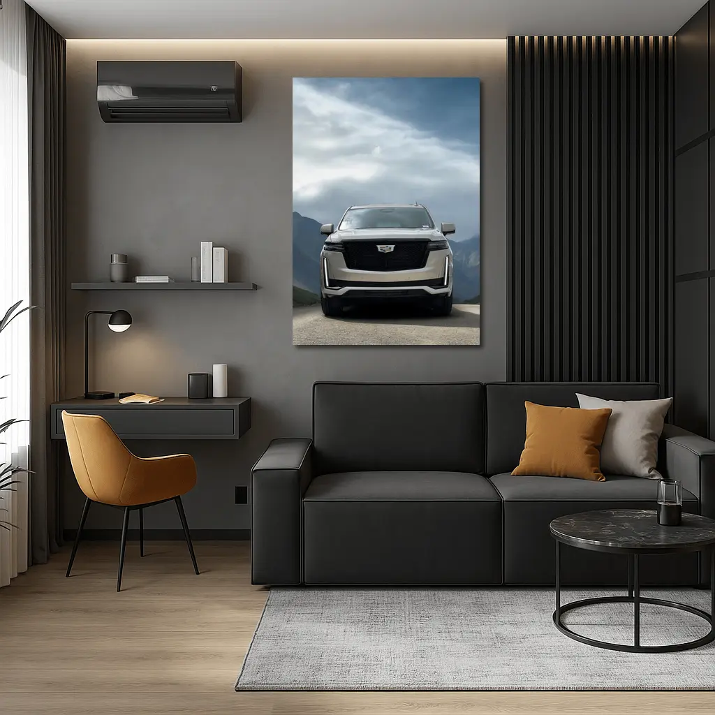 Cadillac Escalade Front View Mountain Road – Wall Art