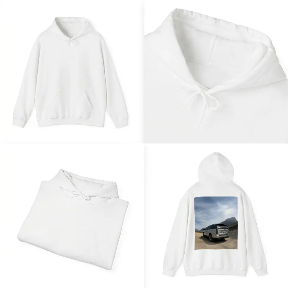 Cadillac Escalade Silver SUV Mountain Road – Hoodies