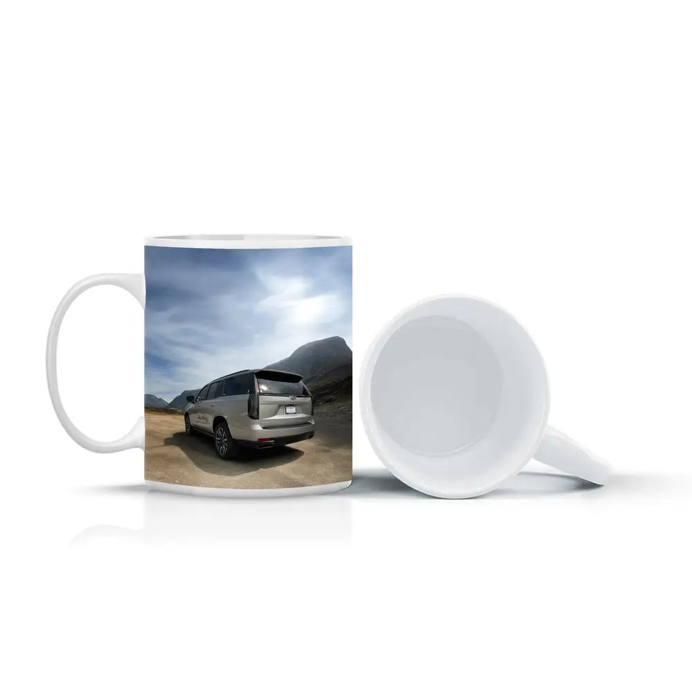 Cadillac Escalade Silver SUV Mountain Road – Mugs
