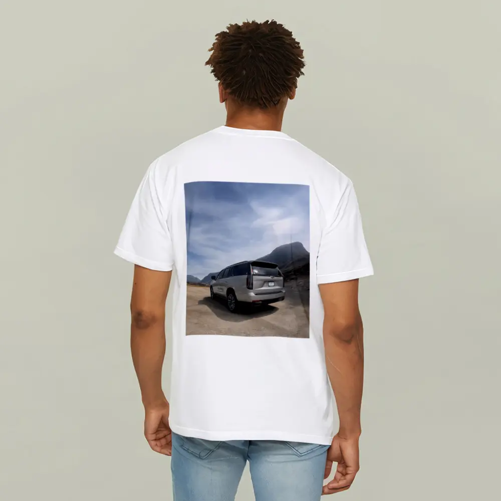 Cadillac Escalade Silver SUV Mountain Road – T-Shirts