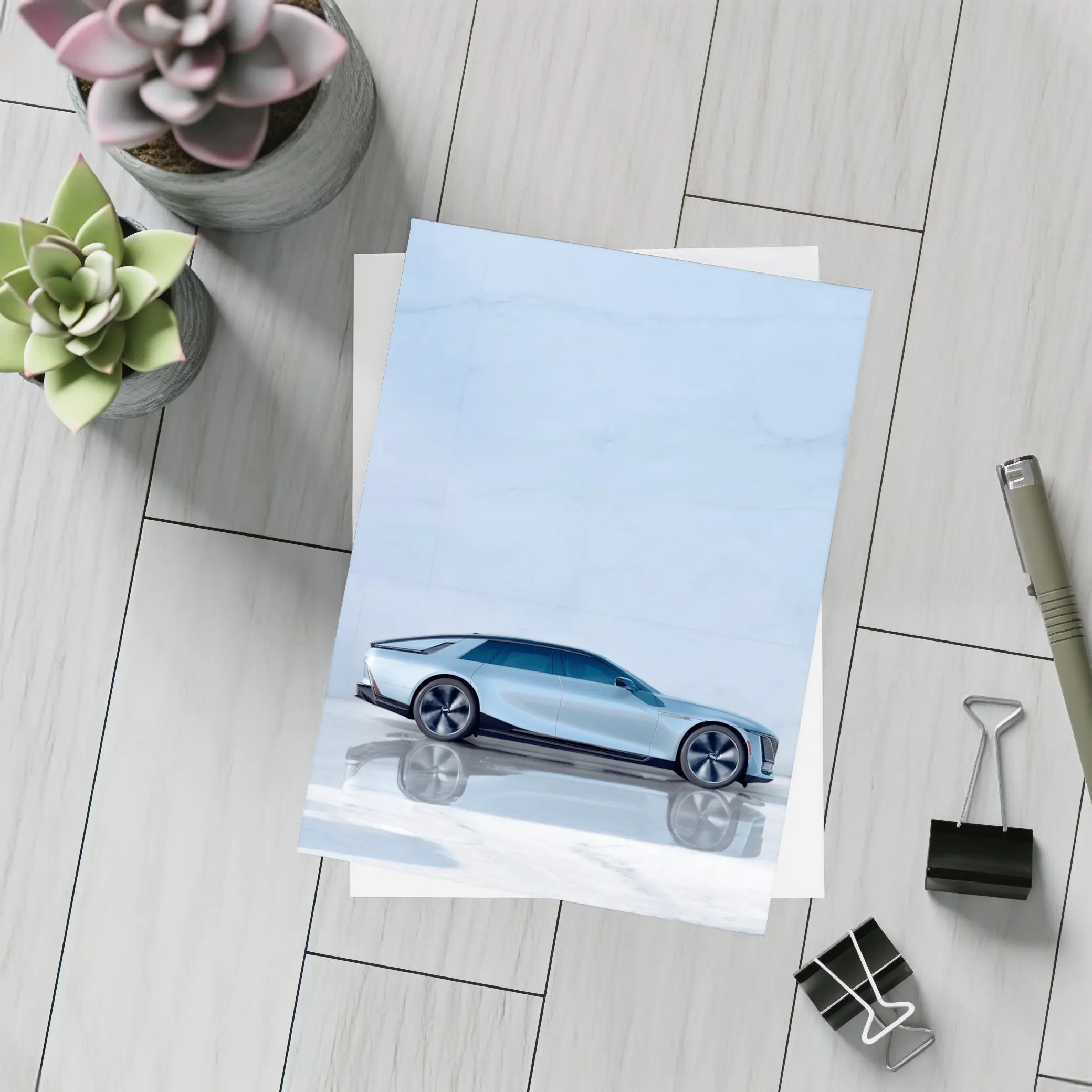 Cadillac Concept Car Marble Studio Side View – Postcards