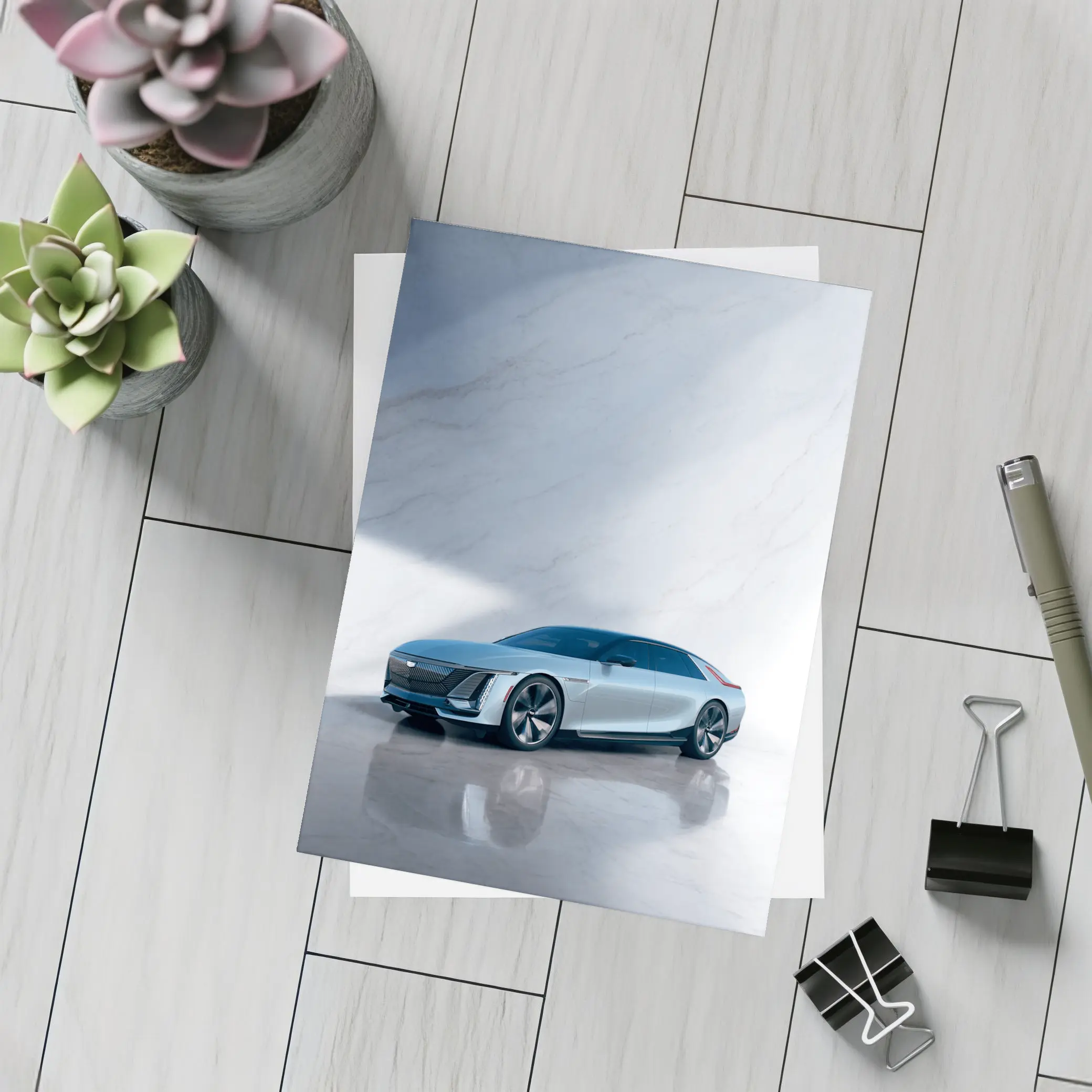 Cadillac Celestiq Concept Silver Marble Studio – Postcards