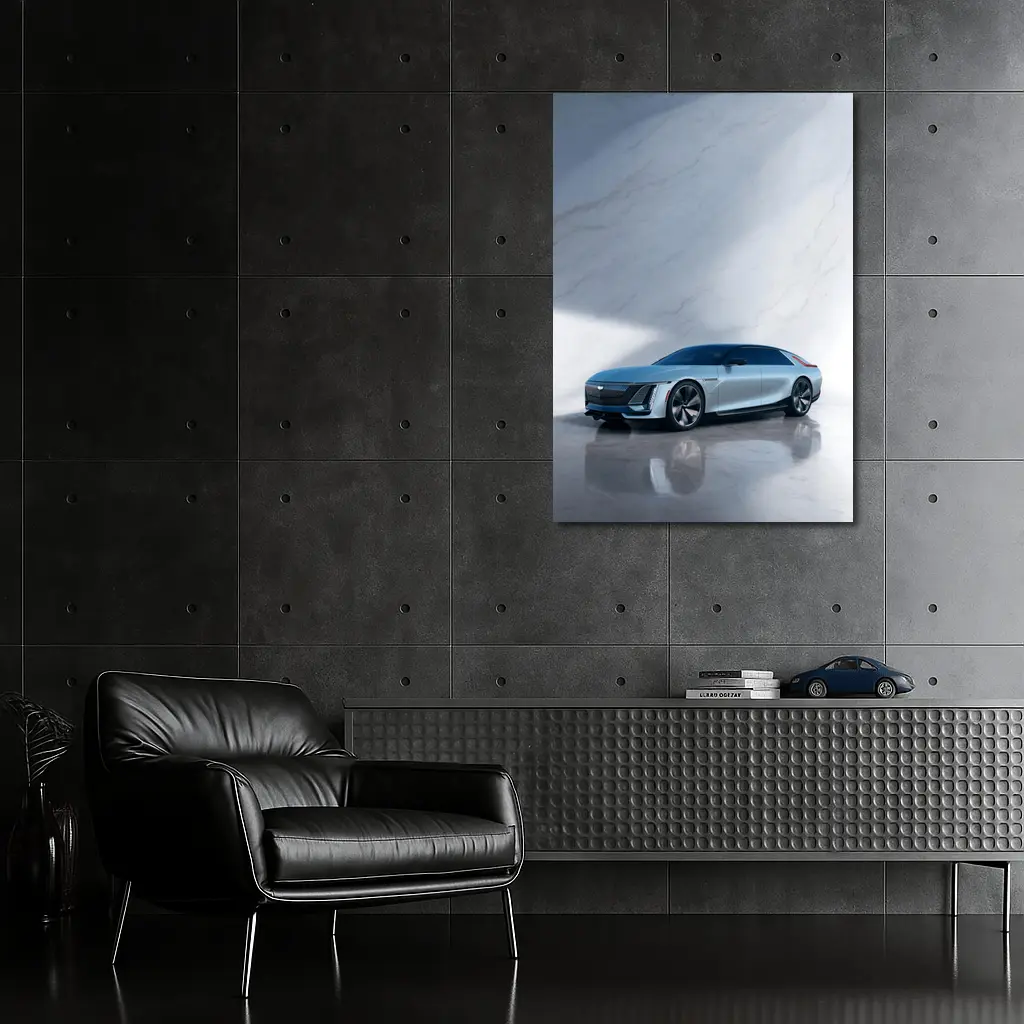 Cadillac Celestiq Concept Silver Marble Studio – Wall Art