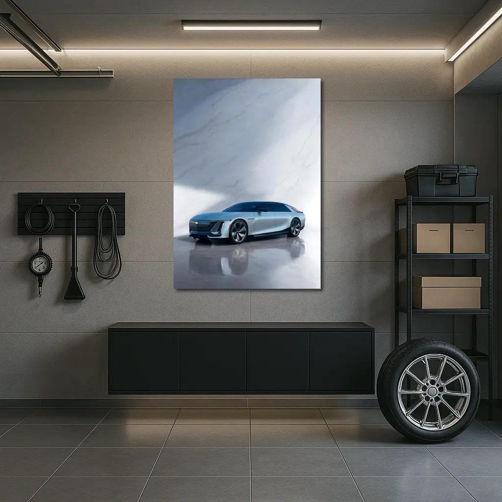 Cadillac Celestiq Concept Silver Marble Studio – Wall Art