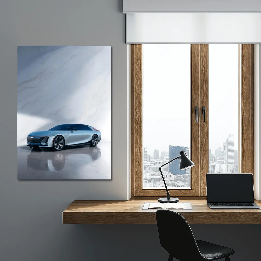 Cadillac Celestiq Concept Silver Marble Studio – Wall Art