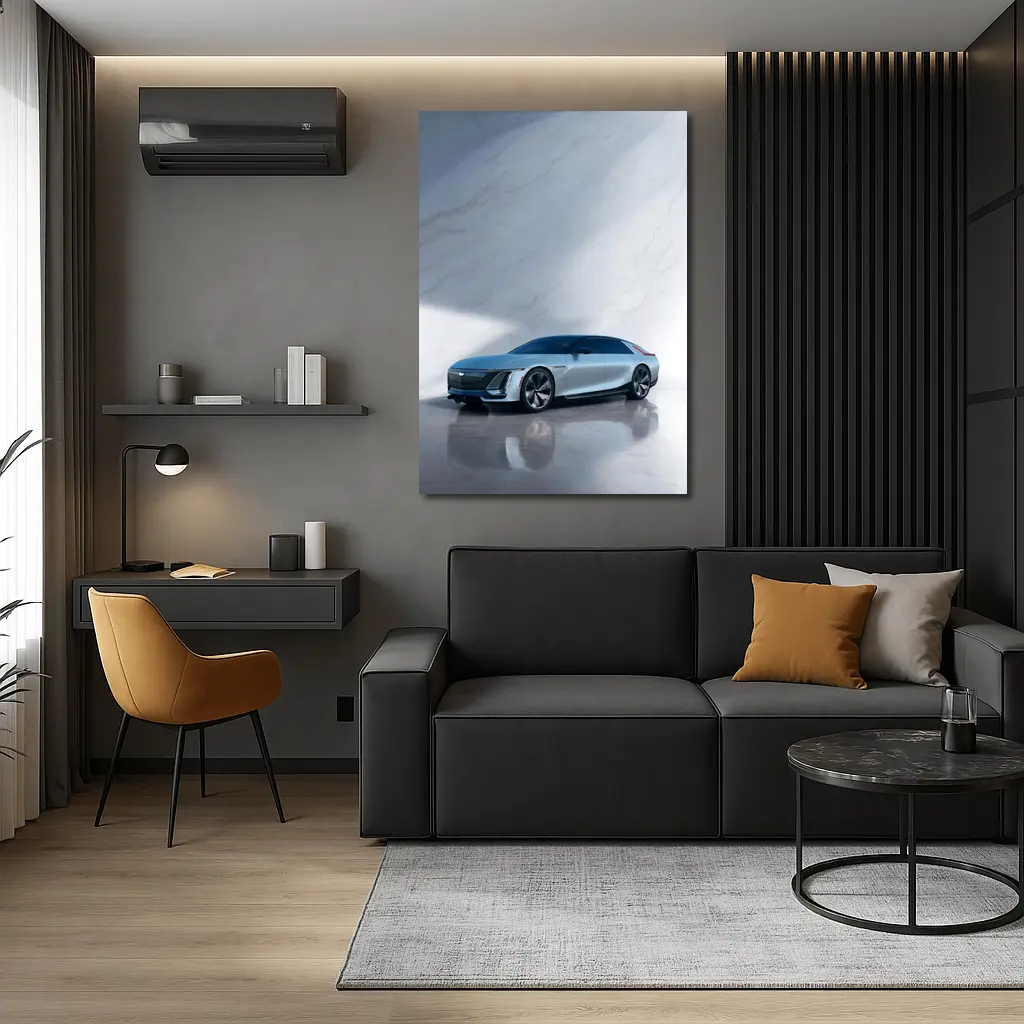 Cadillac Celestiq Concept Silver Marble Studio – Wall Art
