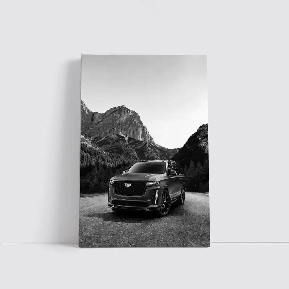Cadillac Escalade Black Mountain Road Scene – Wall Art