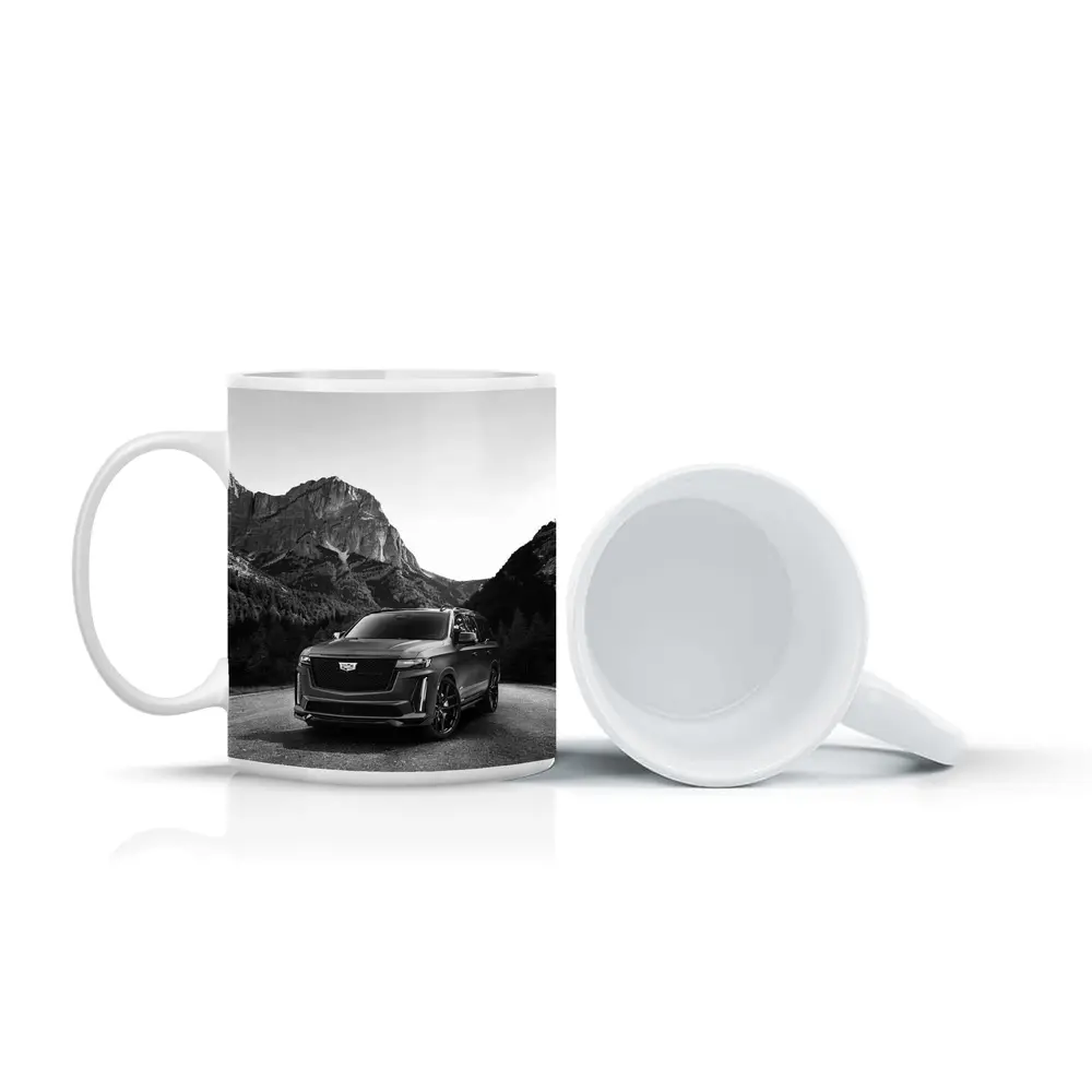 Cadillac Escalade Black Mountain Road Scene – Mugs