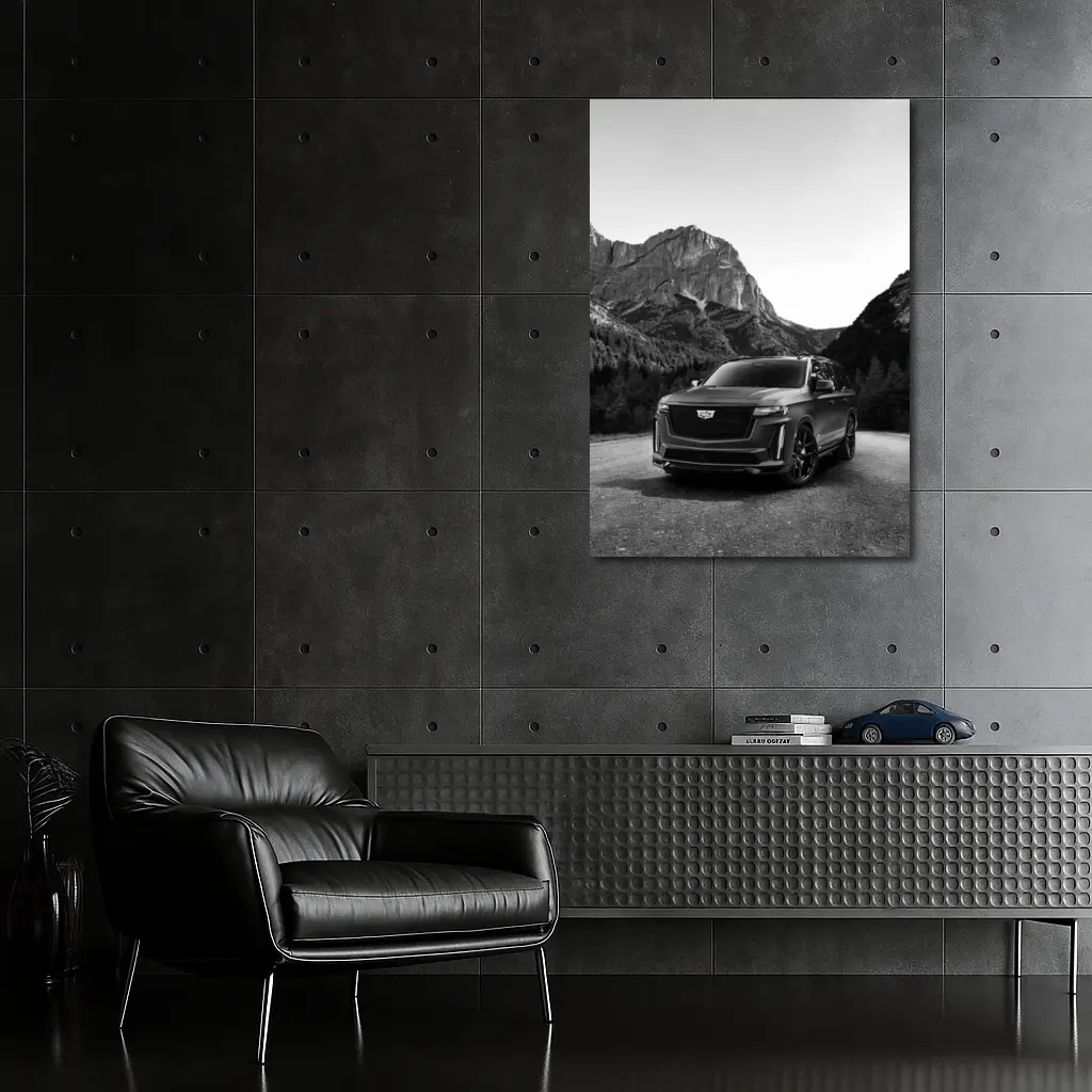 Cadillac Escalade Black Mountain Road Scene – Wall Art