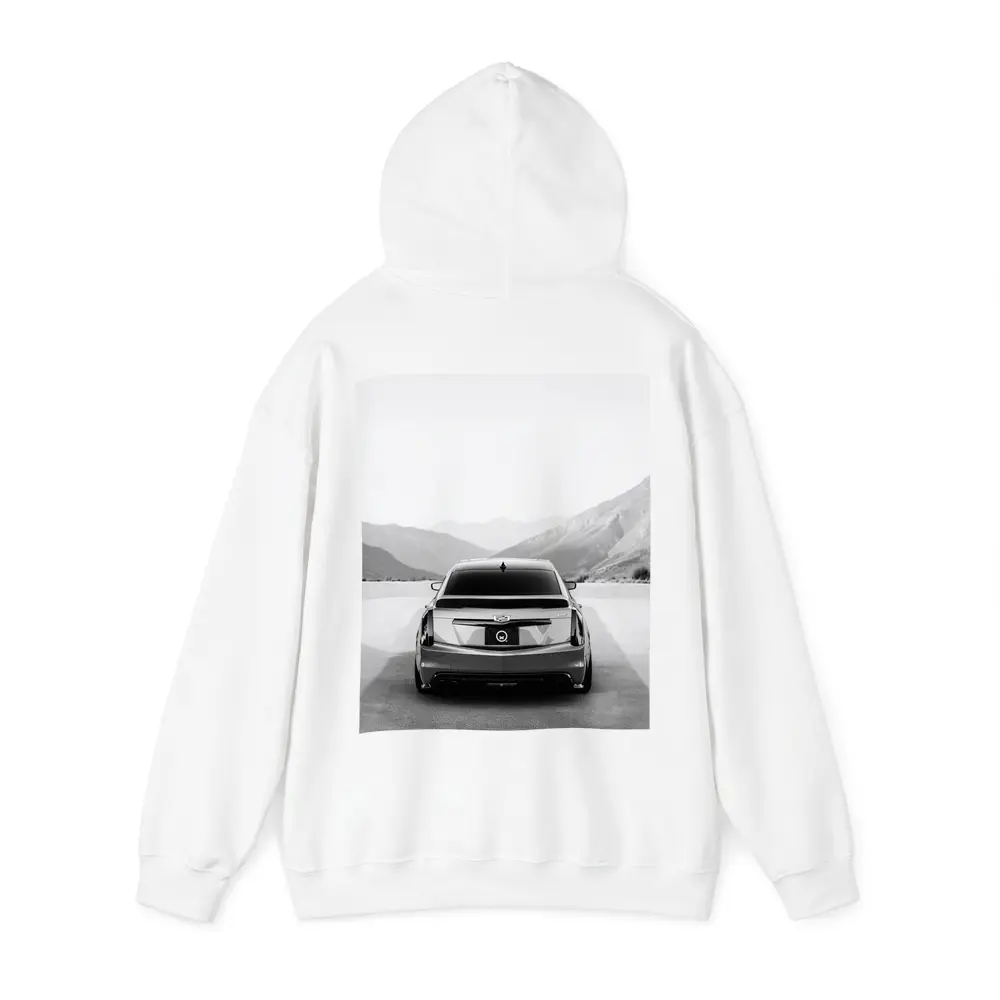 Cadillac CT5 Rear View Mountain Backdrop – Hoodies
