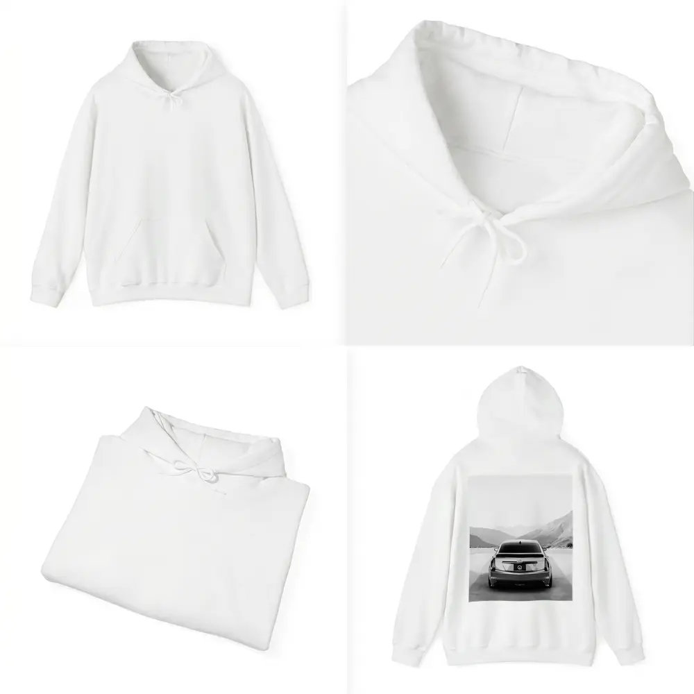 Cadillac CT5 Rear View Mountain Backdrop – Hoodies