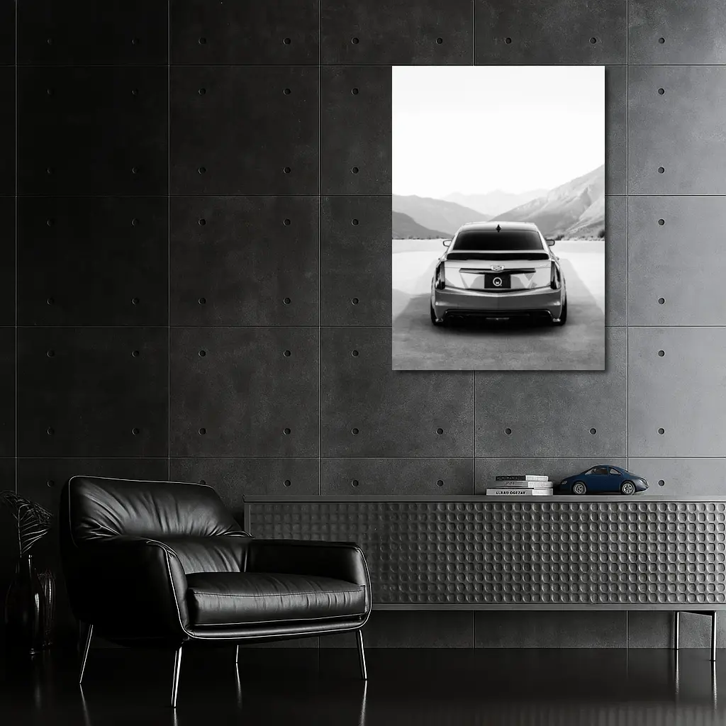 Cadillac CT5 Rear View Mountain Backdrop – Wall Art