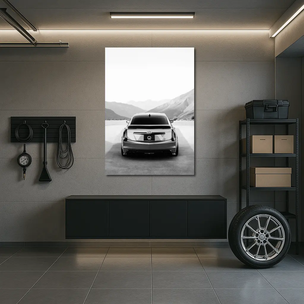 Cadillac CT5 Rear View Mountain Backdrop – Wall Art
