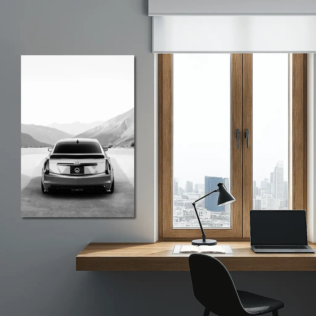 Cadillac CT5 Rear View Mountain Backdrop – Wall Art