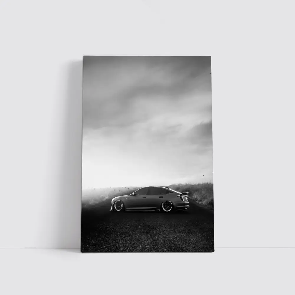 Cadillac CT5 Slammed Black White Road – Wall Art