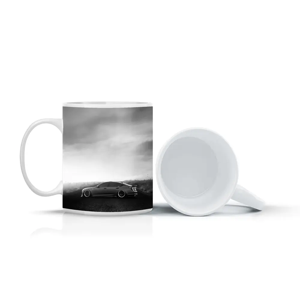Cadillac CT5 Slammed Black White Road – Mugs