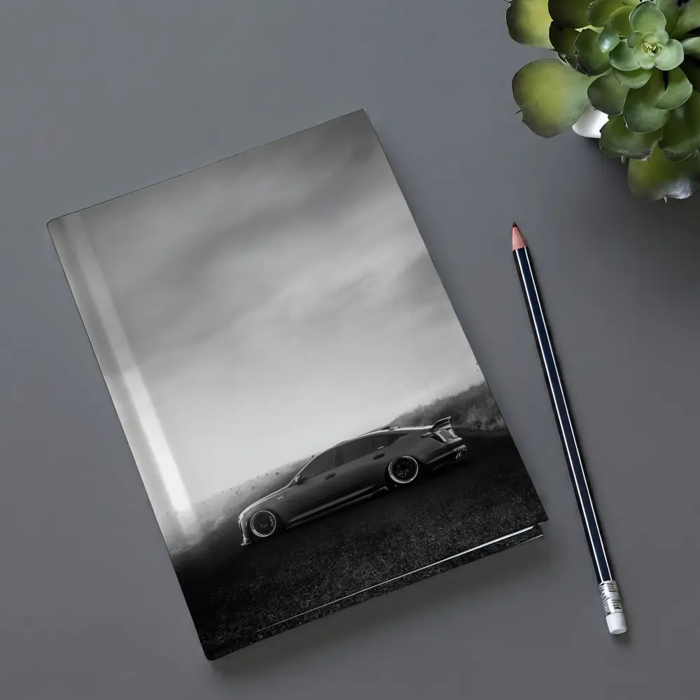 Cadillac CT5 Slammed Black White Road – Notebooks