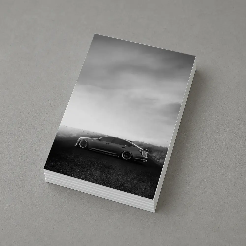Cadillac CT5 Slammed Black White Road – Postcards