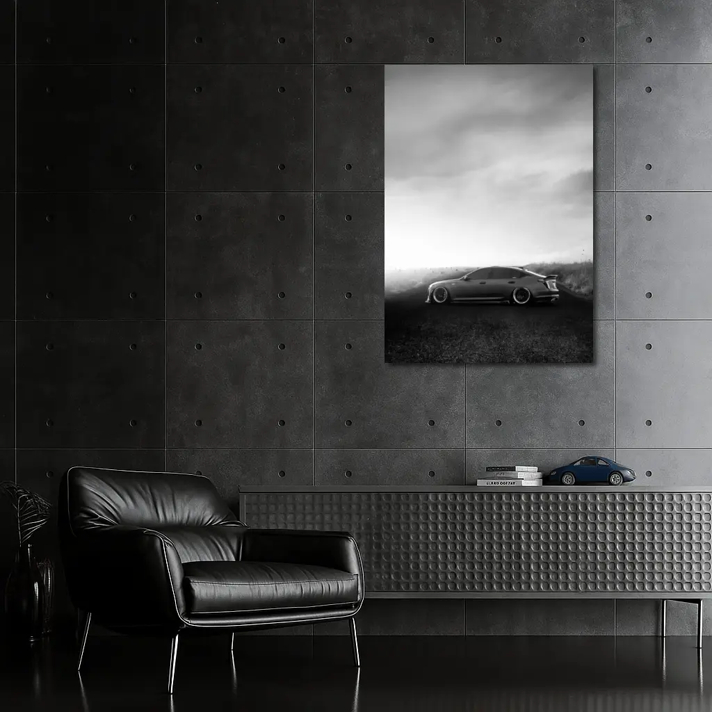Cadillac CT5 Slammed Black White Road – Wall Art