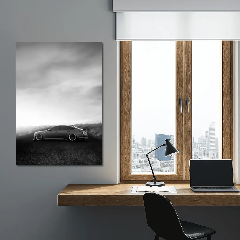 Cadillac CT5 Slammed Black White Road – Wall Art