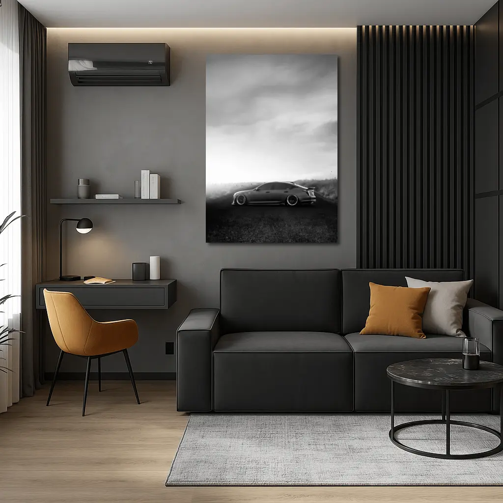 Cadillac CT5 Slammed Black White Road – Wall Art