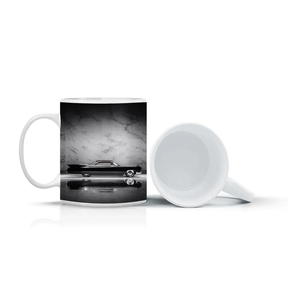 Classic Black Cadillac Marble Studio Side Profile – Mugs
