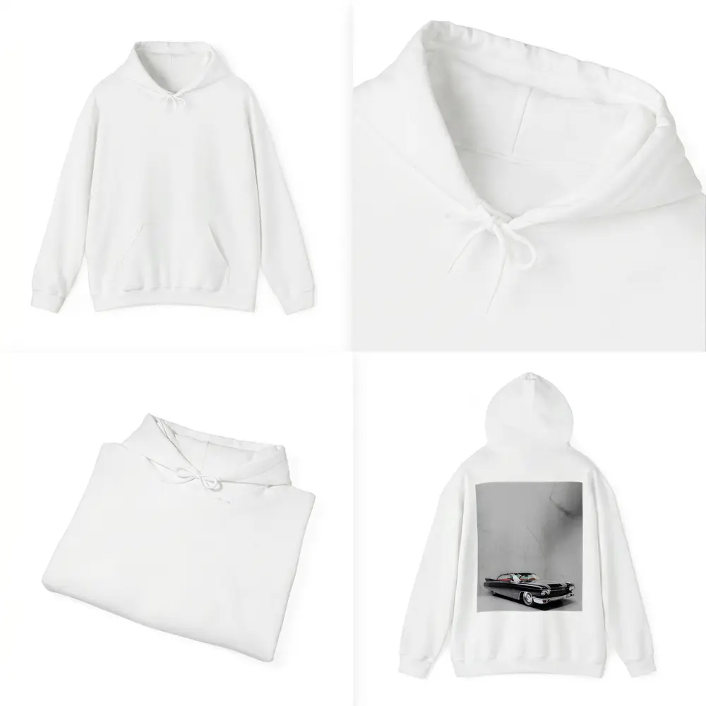 Black Cadillac Classic Car Marble Background – Hoodies