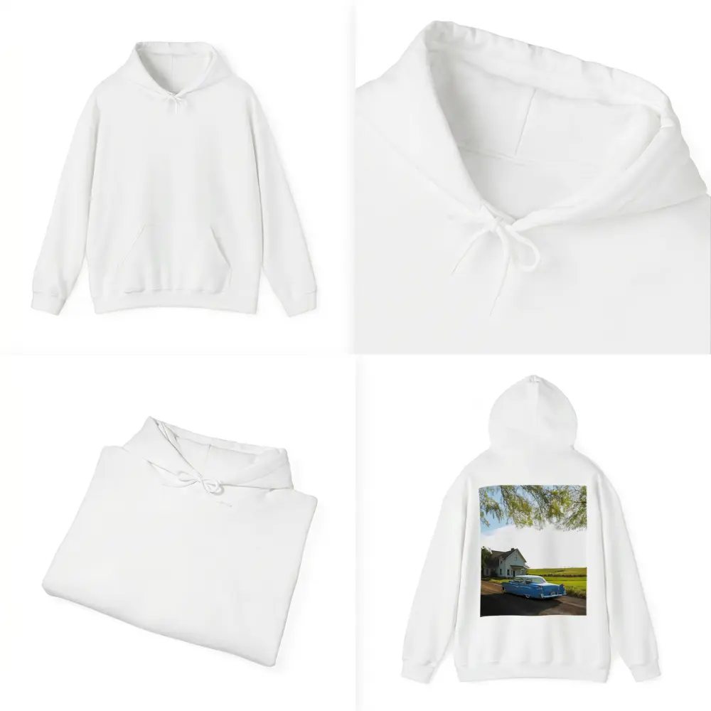 Classic Blue Cadillac Country Farmhouse Road – Hoodies