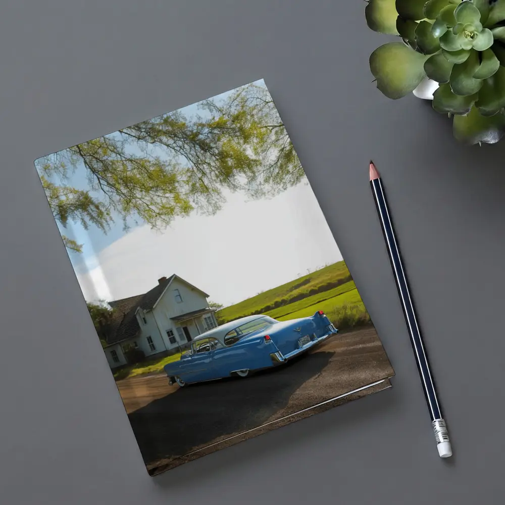 Classic Blue Cadillac Country Farmhouse Road – Notebooks