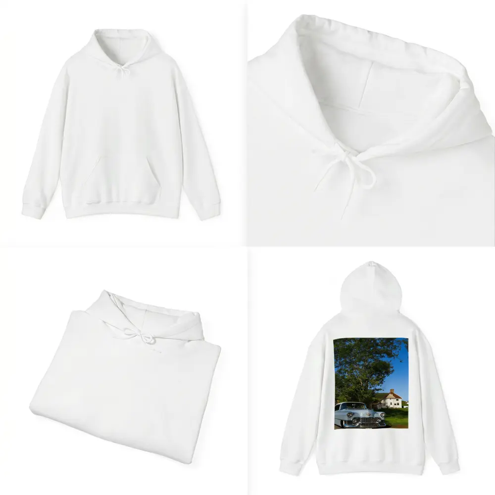 Classic Cadillac DeVille White Rural American Village – Hoodies