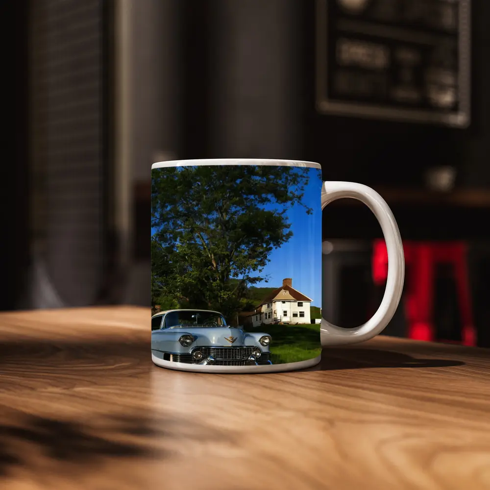 Classic Cadillac DeVille White Rural American Village – Mugs