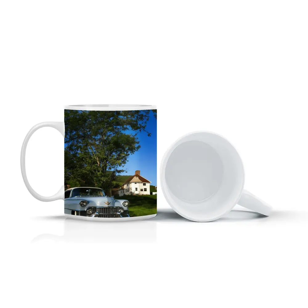 Classic Cadillac DeVille White Rural American Village – Mugs