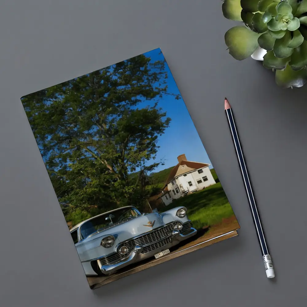 Classic Cadillac DeVille White Rural American Village – Notebooks