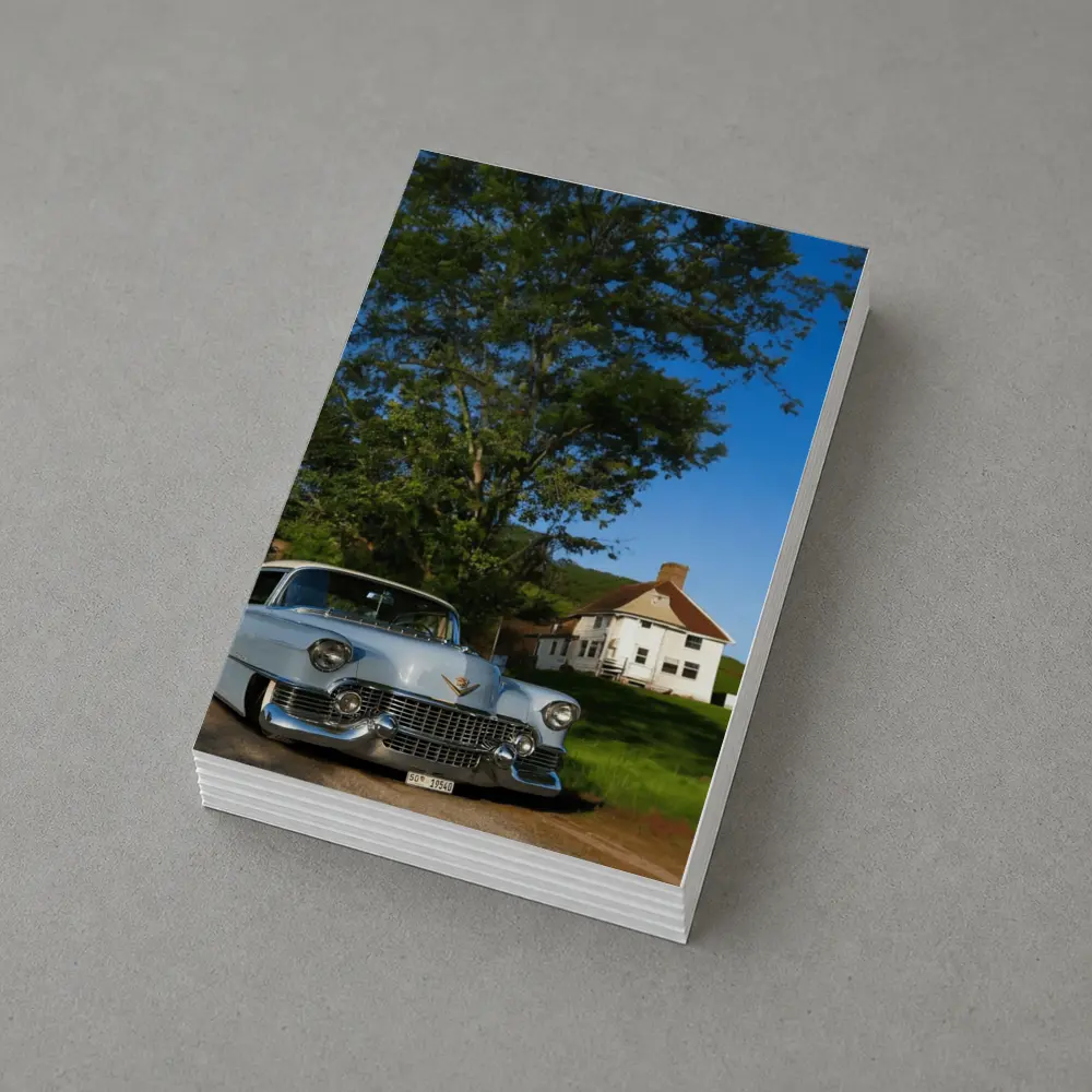 Classic Cadillac DeVille White Rural American Village – Postcards