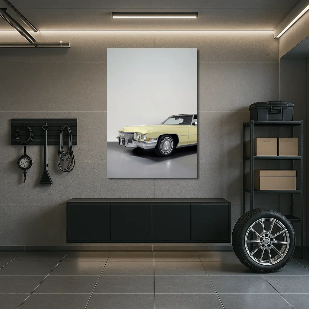 Cadillac DeVille Classic Yellow Studio Shot – Wall Art