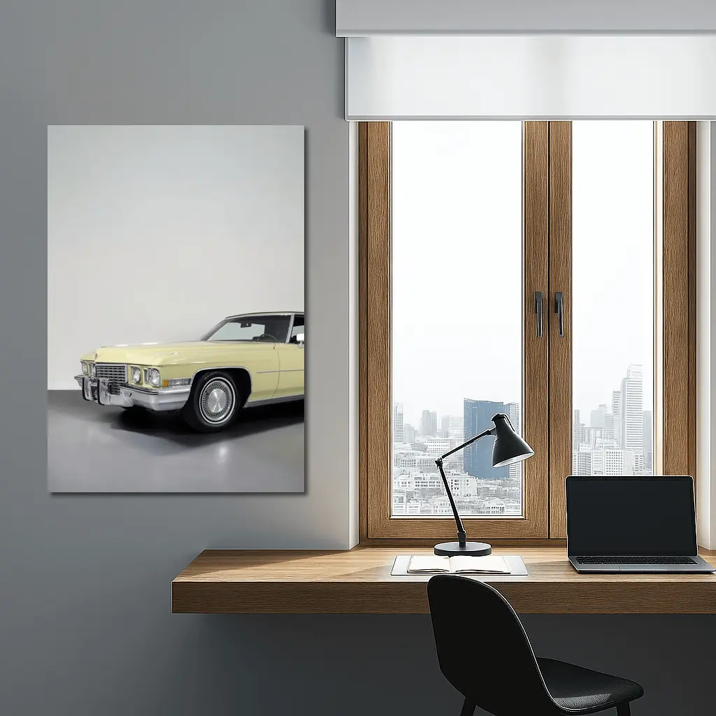 Cadillac DeVille Classic Yellow Studio Shot – Wall Art