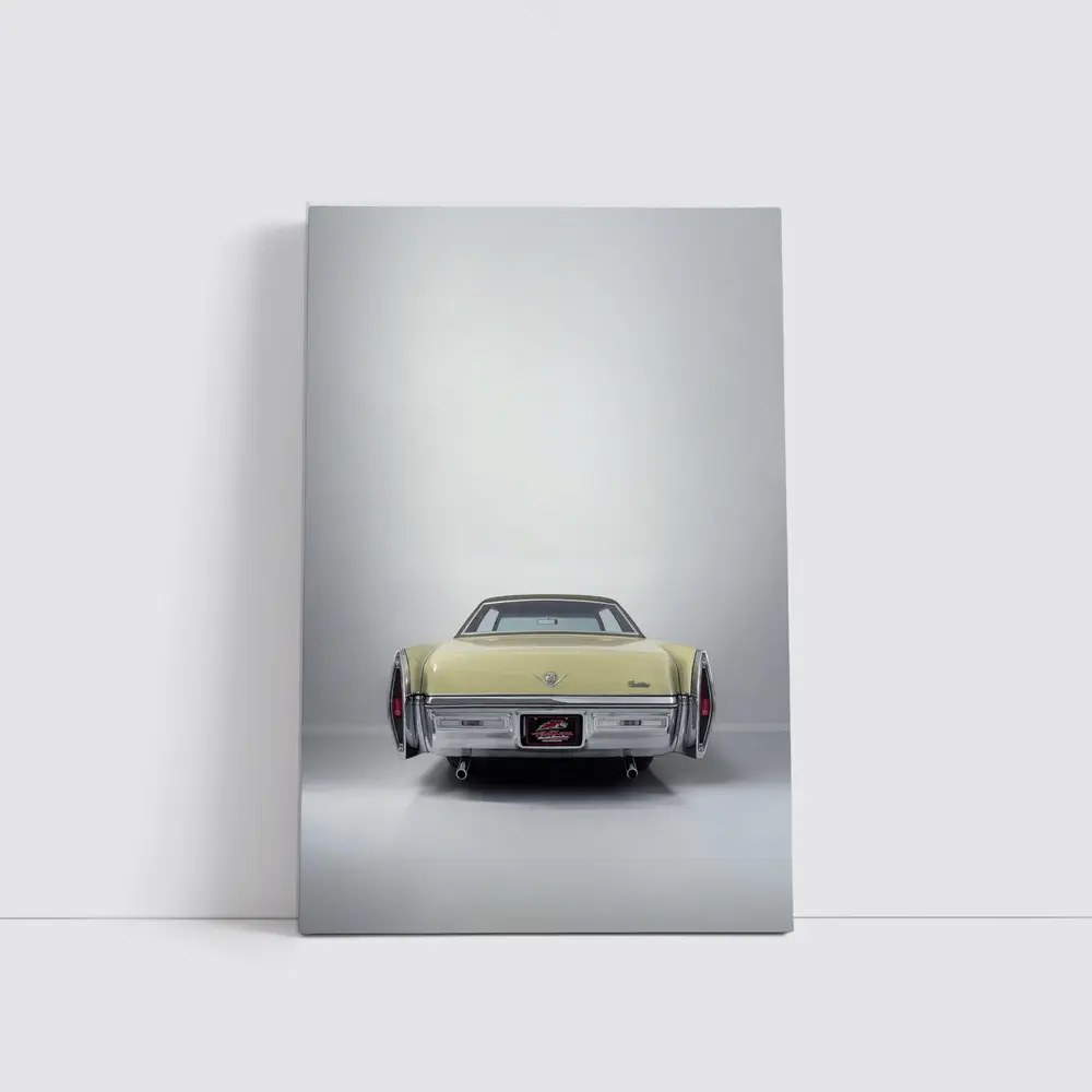 Cadillac DeVille Classic Yellow Rear Studio View – Wall Art