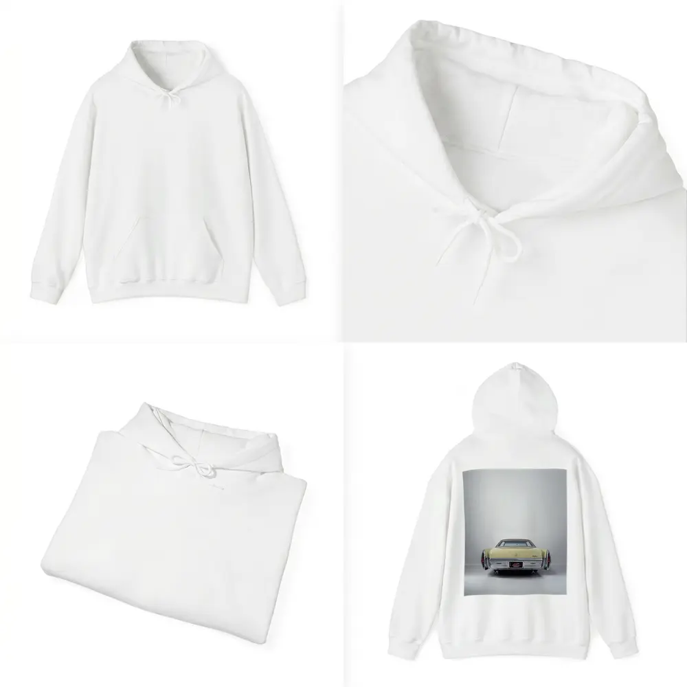 Cadillac DeVille Classic Yellow Rear Studio View – Hoodies