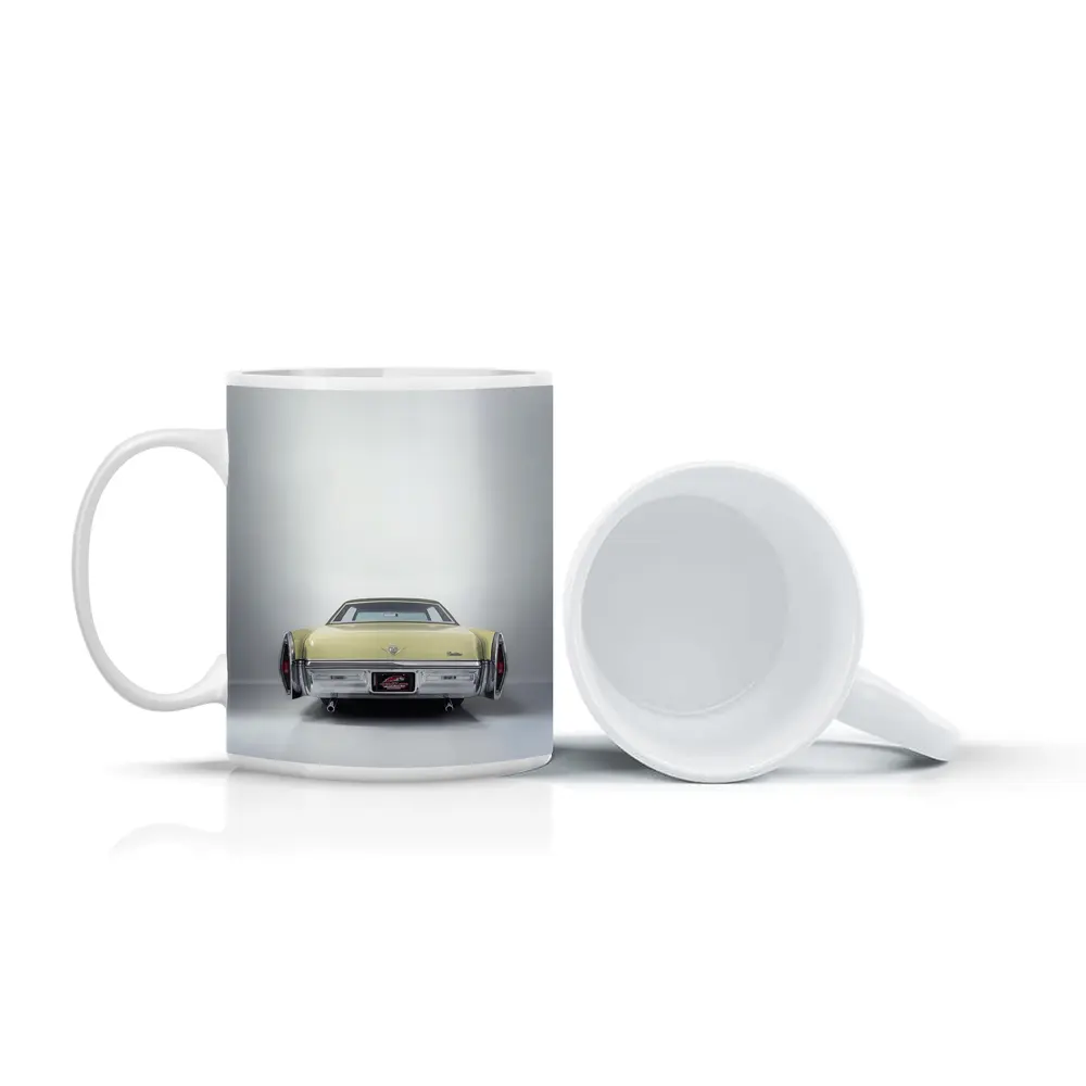 Cadillac DeVille Classic Yellow Rear Studio View – Mugs