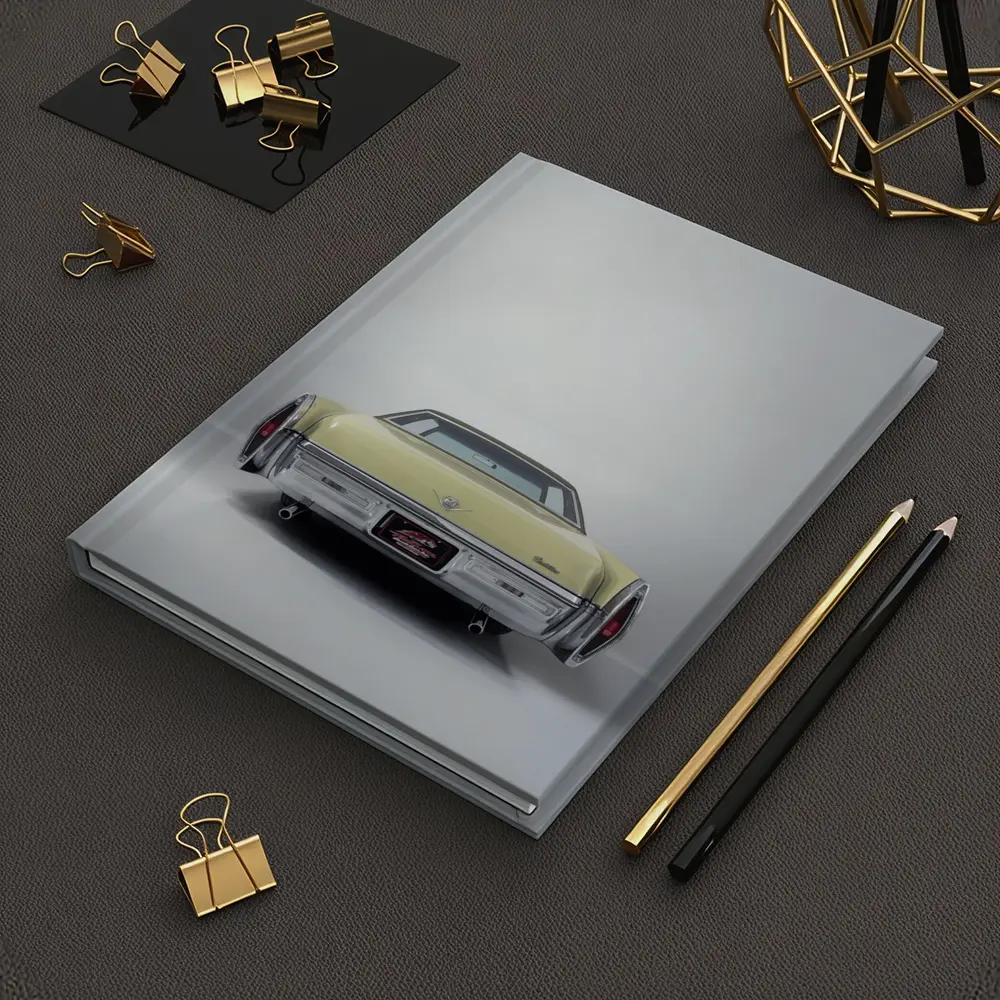 Cadillac DeVille Classic Yellow Rear Studio View – Notebooks