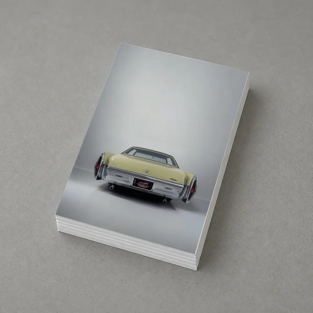 Cadillac DeVille Classic Yellow Rear Studio View – Postcards