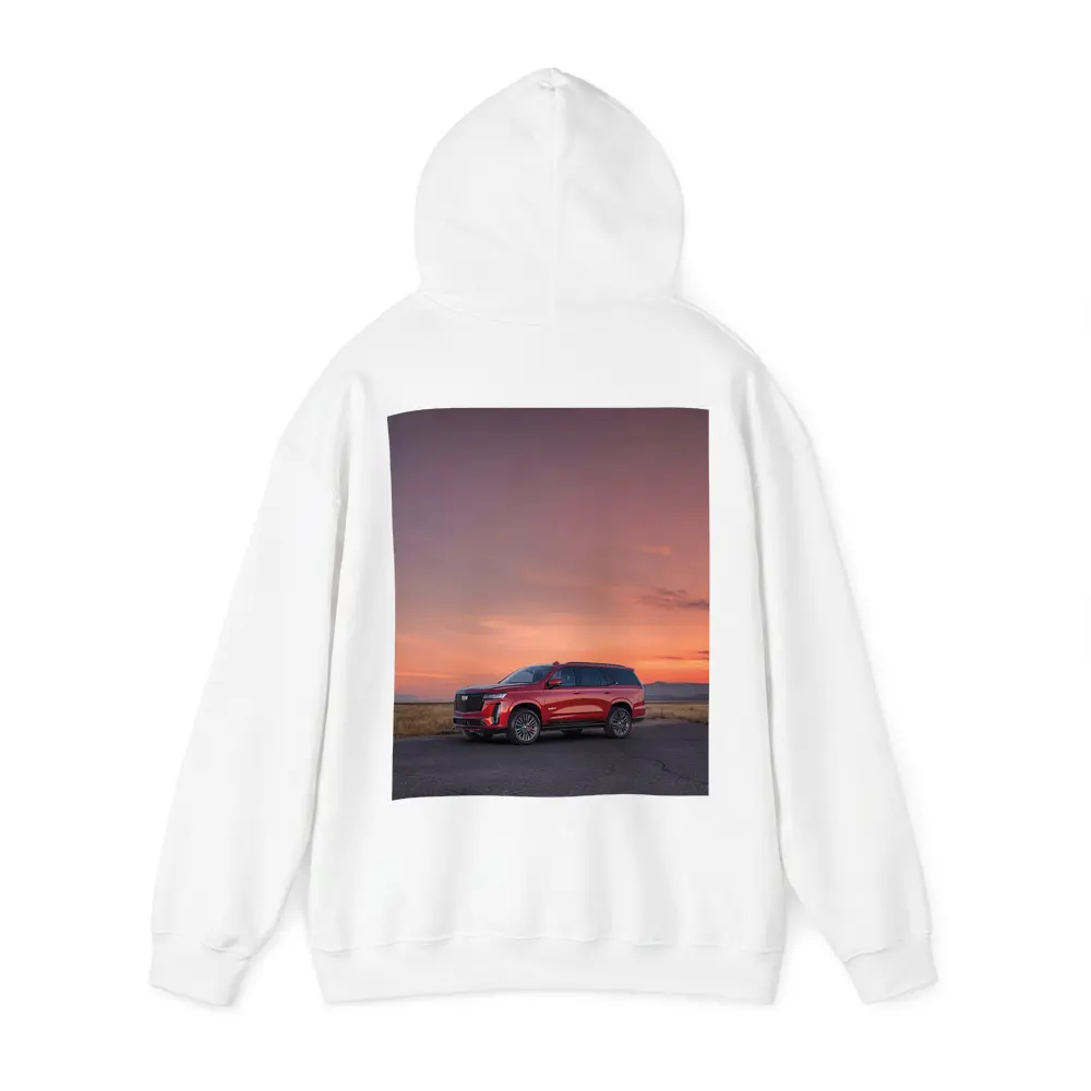 Cadillac Escalade Red SUV Sunset Sky – Hoodies