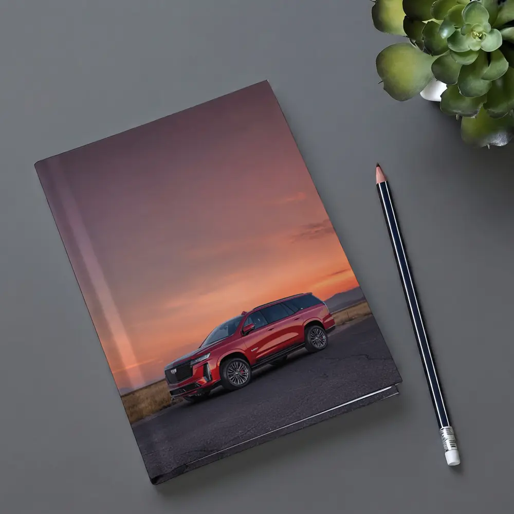 Cadillac Escalade Red SUV Sunset Sky – Notebooks